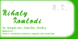 mihaly komlodi business card